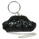 Evening Bag - Faux Snakeskin w/ Ring – Black – BG-90519BK